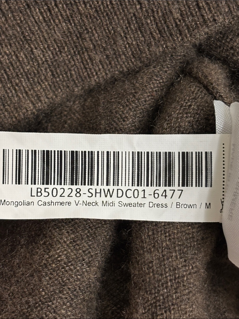 Quince Brown Mongolian Cashmere V-Neck Midi Sweater Dress Medium - Picture 16 of 16